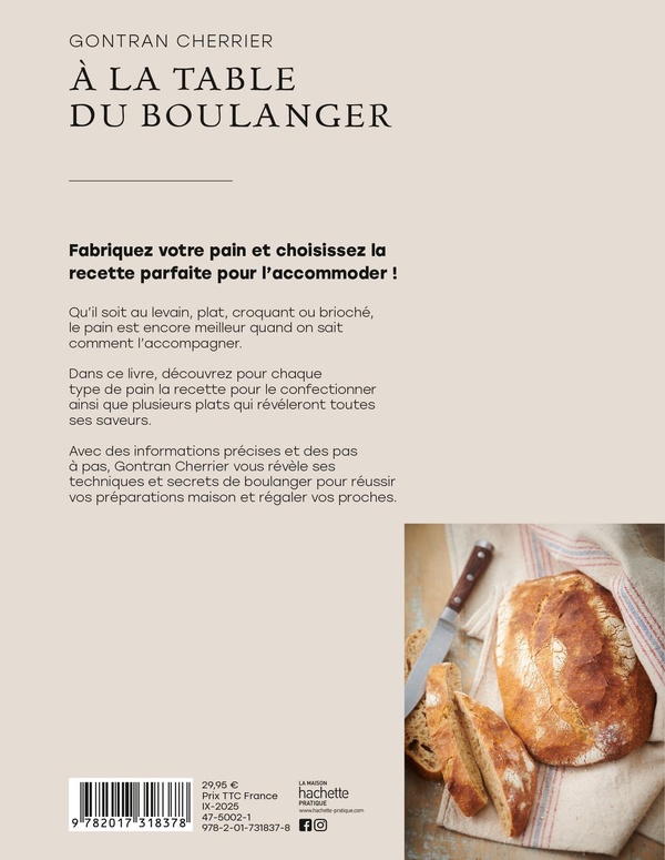Quatrième de couverture de « À la table du boulanger : 70 recettes... »