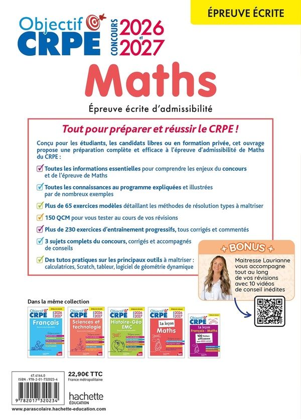 Quatrième de couverture de « Maths : concours 2026 et 2027 »