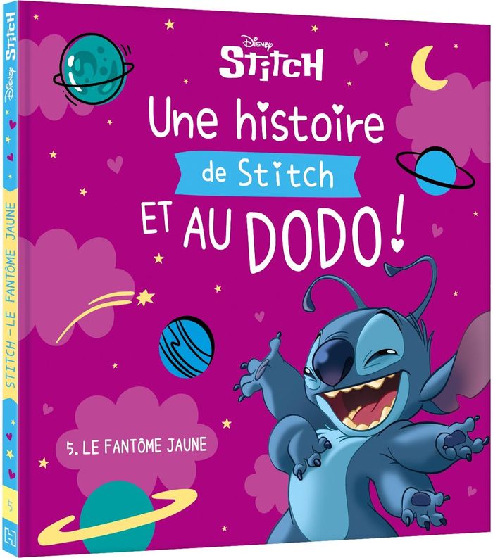 Couverture du livre « Une histoire de Stitch et au dodo ! : le fantôme jaune » de Walt Disney company, librairie Les Contes Infusés à Corte