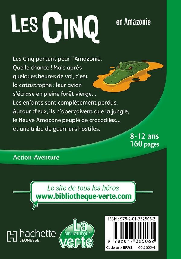 Quatrième de couverture de « Les Cinq en Amazonie »