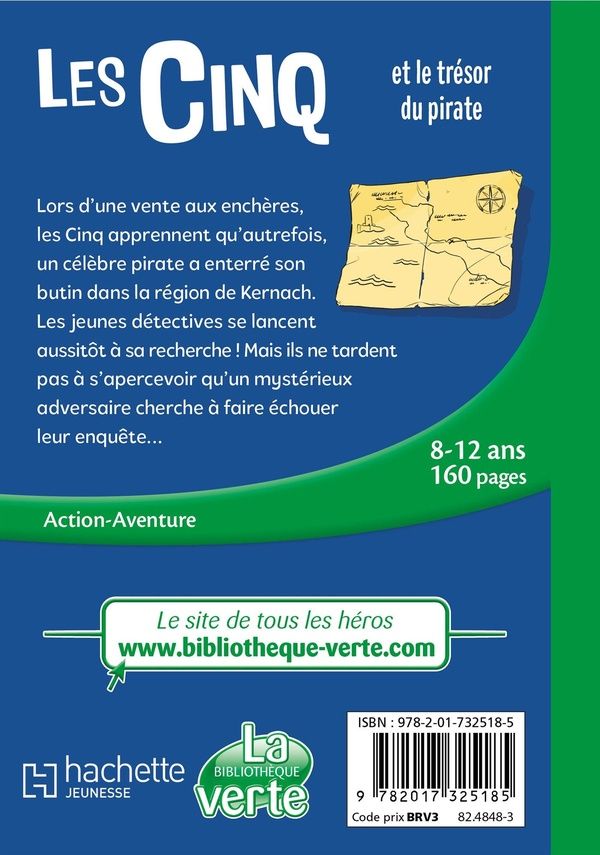 Quatrième de couverture de « Les Cinq et le trésor du pirate »