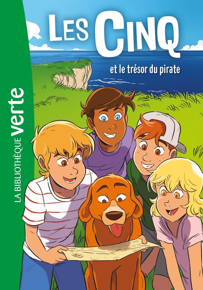 Couverture du livre « Les Cinq et le trésor du pirate » de Claude Voilier, librairie Les Contes Infusés à Corte