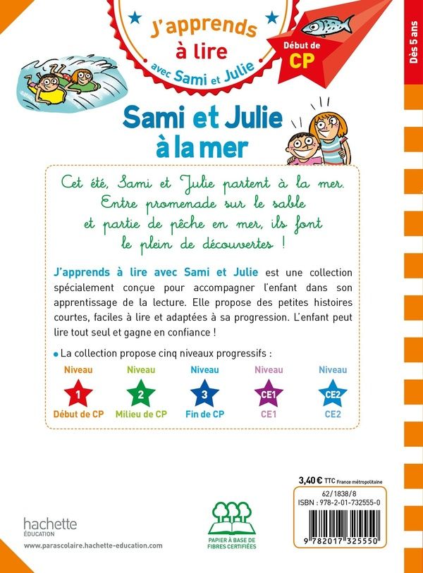 Quatrième de couverture de « Sami et Julie à la mer »