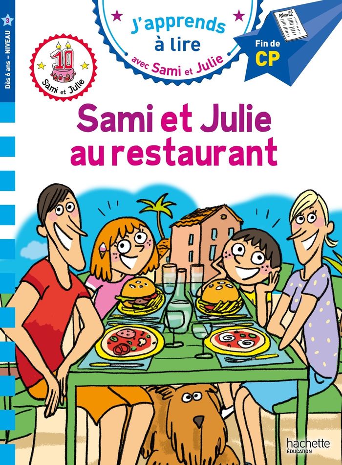 Couverture du livre « Sami et Julie au restaurant » de Marion Fallot, librairie Les Contes Infusés à Corte
