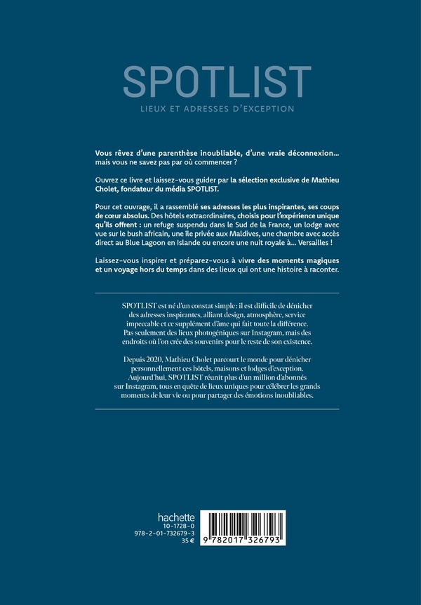 Quatrième de couverture de « Spotlist : laissez le logement décider de votre destination »