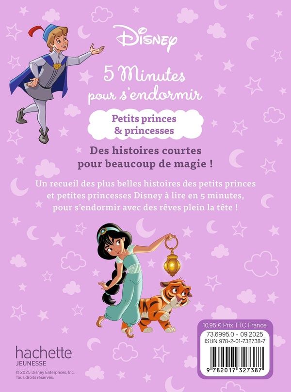 Quatrième de couverture de « DISNEY PRINCESSES - 5 MINUTES POUR S'ENDORMIR - PETITS PRINCES ET PRINCESSES »