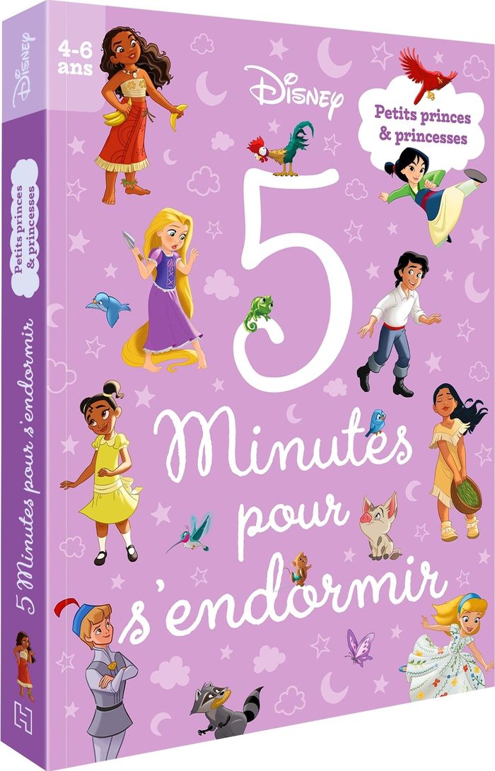 Couverture du livre « DISNEY PRINCESSES - 5 MINUTES POUR S'ENDORMIR - PETITS PRINCES ET PRINCESSES », librairie Les Contes Infusés à Corte