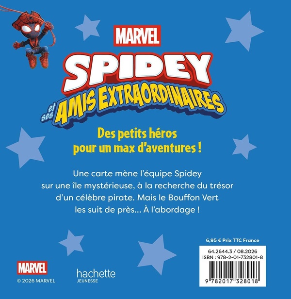 Quatrième de couverture de « SPIDEY ET SES AMIS EXTRAORDINAIRES - MISSION ILE AU TRESOR - MARVEL »