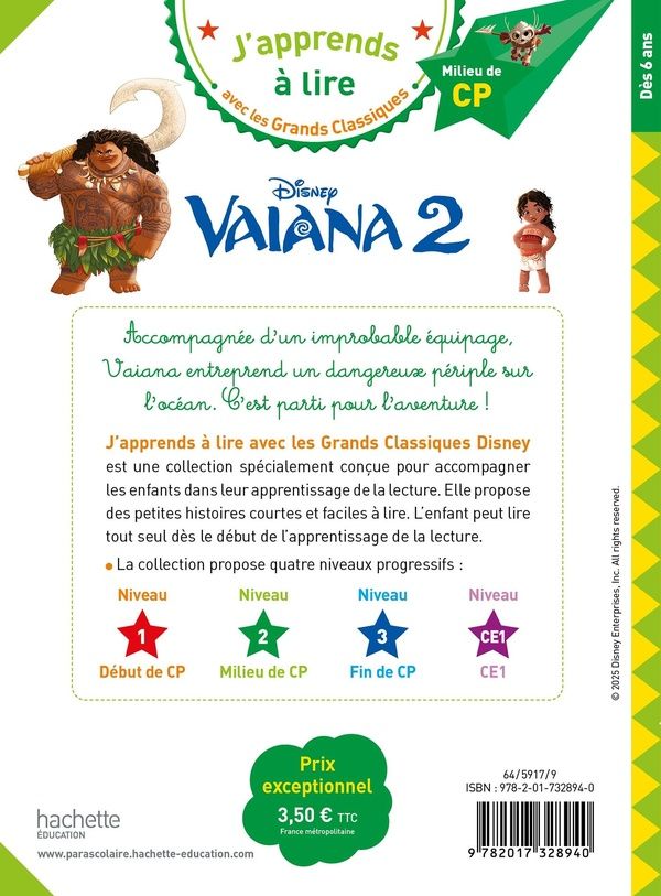 Quatrième de couverture de « Vaiana 2 »