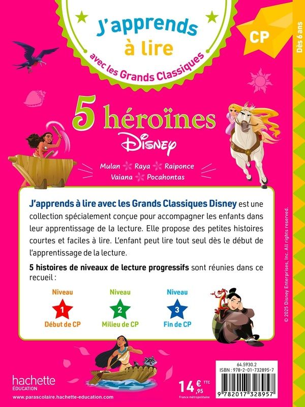 Quatrième de couverture de « 5 héroïnes Disney »
