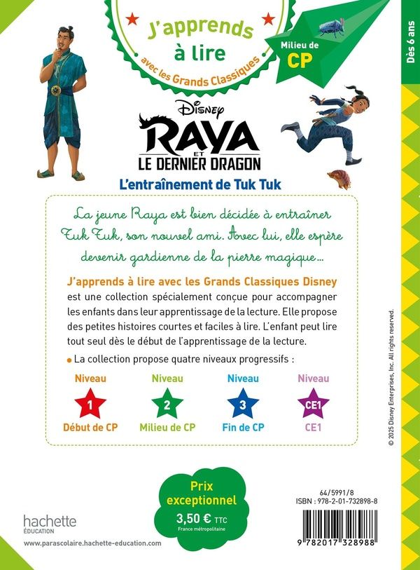Quatrième de couverture de « Raya et le dernier dragon : l'entraînement de Tuk Tuk »
