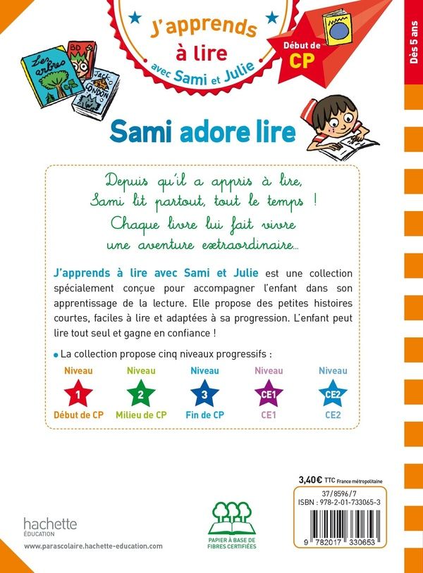 Quatrième de couverture de « Sami adore lire »