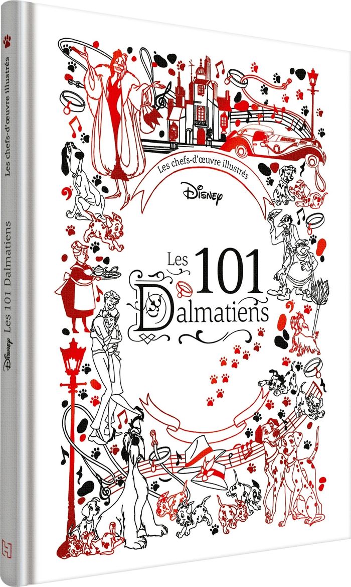 Couverture du livre « LES 101 DALMATIENS - LES CHEFS-D'OEUVRE ILLUSTRES - DISNEY » de Xxx, librairie Les Contes Infusés à Corte