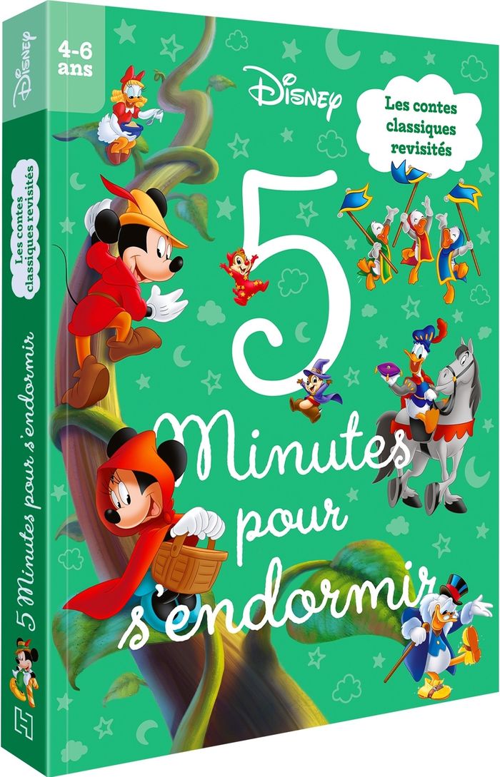 Couverture du livre « MICKEY ET SES AMIS - 5 MINUTES POUR S'ENDORMIR - LES CONTES CLASSIQUES REVISITES - DISNEY » de Xxx, librairie Les Contes Infusés à Corte