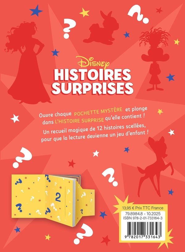 Quatrième de couverture de « Histoires surprises - 12 histoires à découvrir ! : uuvre la pochette mystère et découvre l'histoire qui s'y cache. »