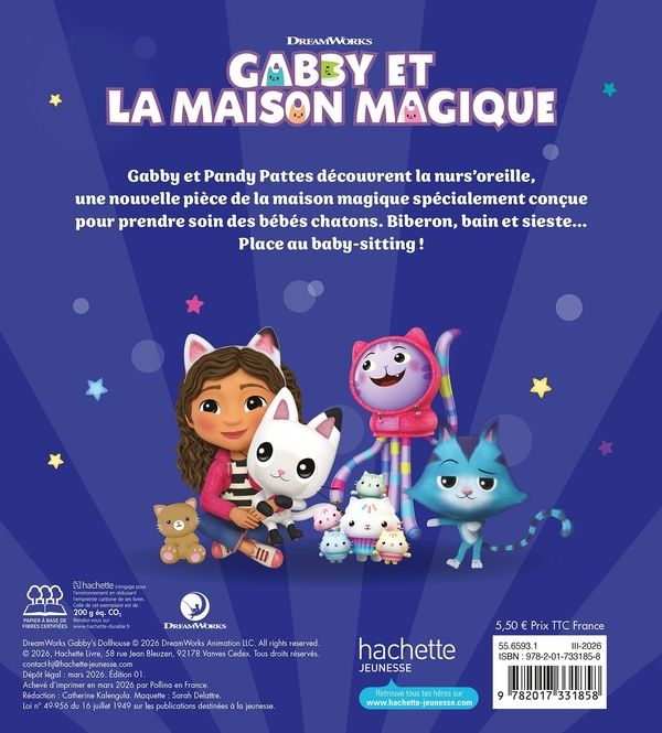 Quatrième de couverture de « GABBY ET LA MAISON MAGIQUE - LA NURS'OREILLE »
