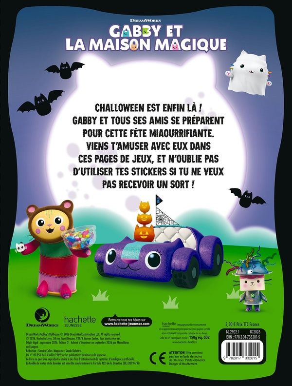 Quatrième de couverture de « GABBY ET LA MAISON MAGIQUE - HOURRA ! C'EST HALLOWEEN »