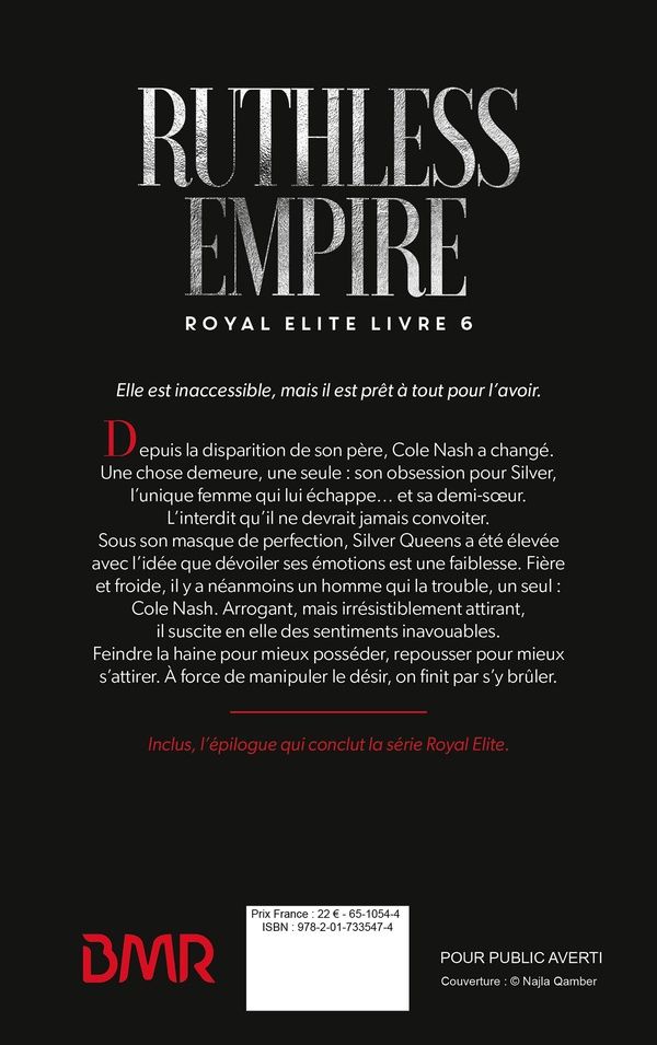 Quatrième de couverture de « Ruthless Empire : royal elite »
