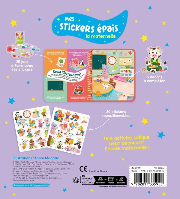 Quatrième de couverture de « MES STICKERS EPAIS - LA MATERNELLE »