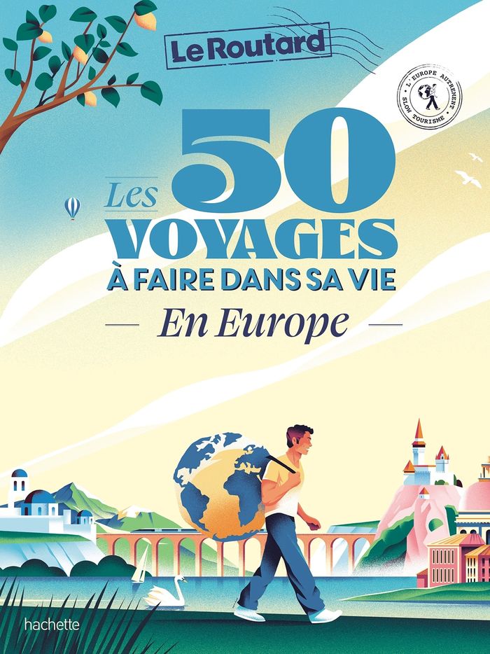 Couverture du livre « Les 50 voyages à faire dans sa vie en Europe » de Philippe Gloaguen, librairie Les Contes Infusés à Corte