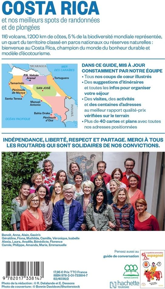 Quatrième de couverture de « Costa Rica : et nos meilleurs spots de randonnées et de plongées »