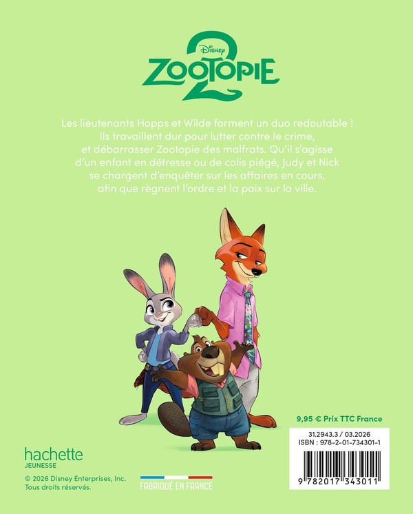 Quatrième de couverture de « Zootopie 2 : les nouvelles aventures »