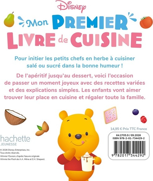 Quatrième de couverture de « DISNEY BABY - MON PREMIER LIVRE DE CUISINE »
