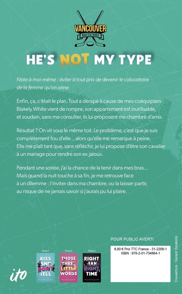 Quatrième de couverture de « He's not my type »