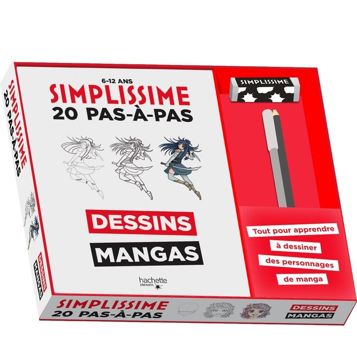 Couverture du livre « Dessins mangas : tout pour apprendre à dessiner des personnages de manga » de Lise Herzog, librairie Les Contes Infusés à Corte