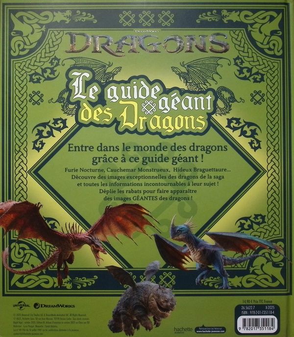 Quatrième de couverture de « Dragons : le guide géant des dragons »