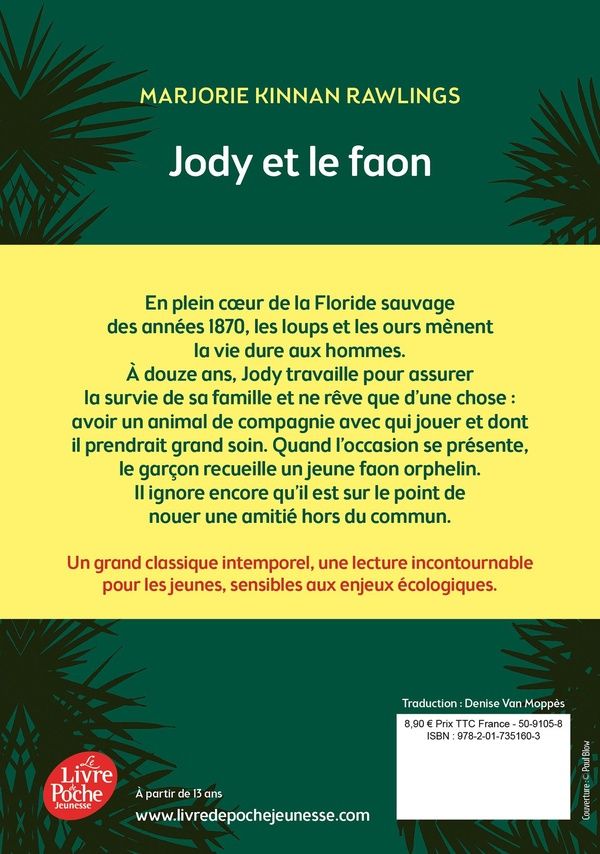 Quatrième de couverture de « Jody et le faon »
