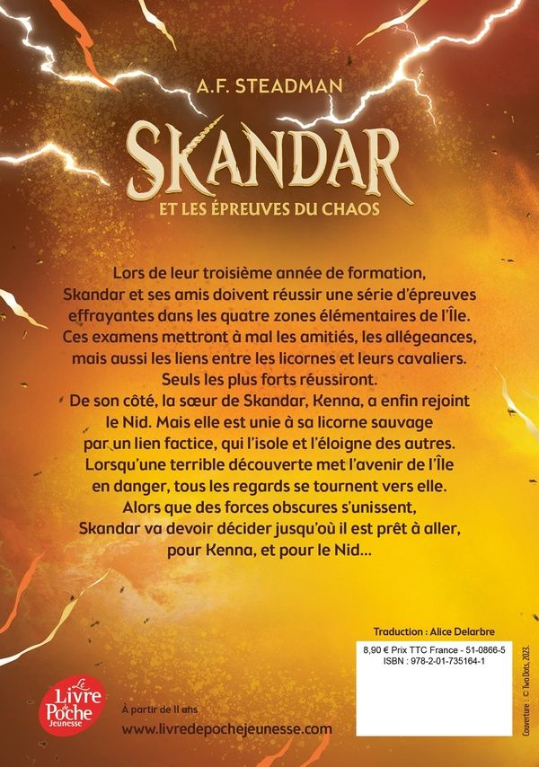 Quatrième de couverture de « Skandar et les épreuves du chaos »