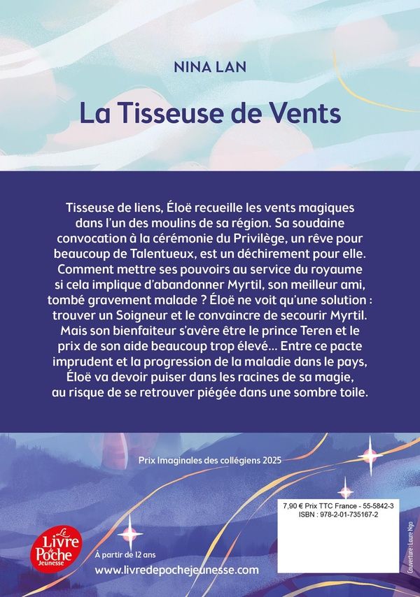 Quatrième de couverture de « La Tisseuse de vents »