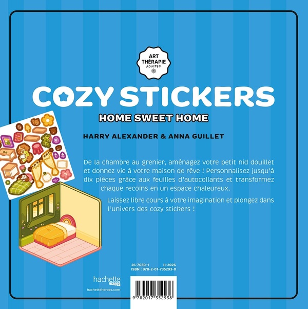 Quatrième de couverture de « COZY STICKERS - HOME SWEET HOME - CREEZ VOTRE PETIT NID DOUILLET AVEC PLUS DE 250 STICKERS ! »