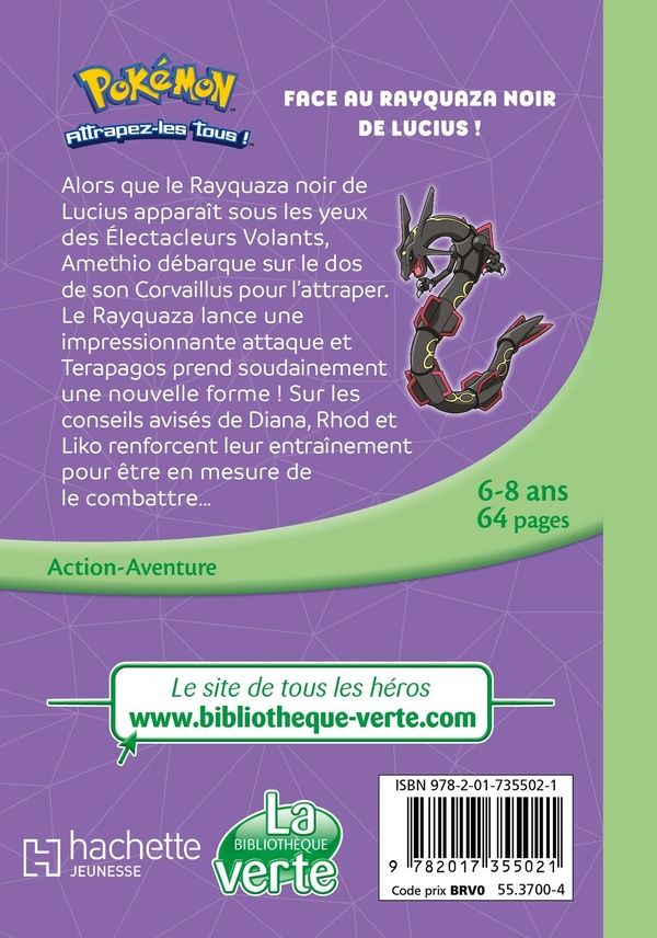 Quatrième de couverture de « Face au Rayquaza noir de Lucius !Pokémon Les Horizons »