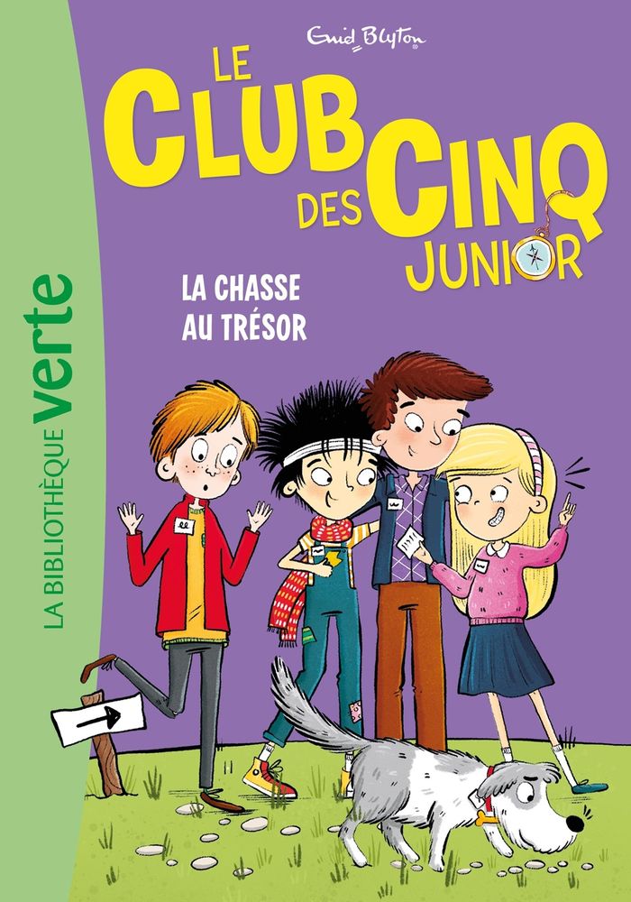 Couverture du livre « Le club des Cinq Junior : la chasse au trésor » de Enid Blyton, librairie Les Contes Infusés à Corte