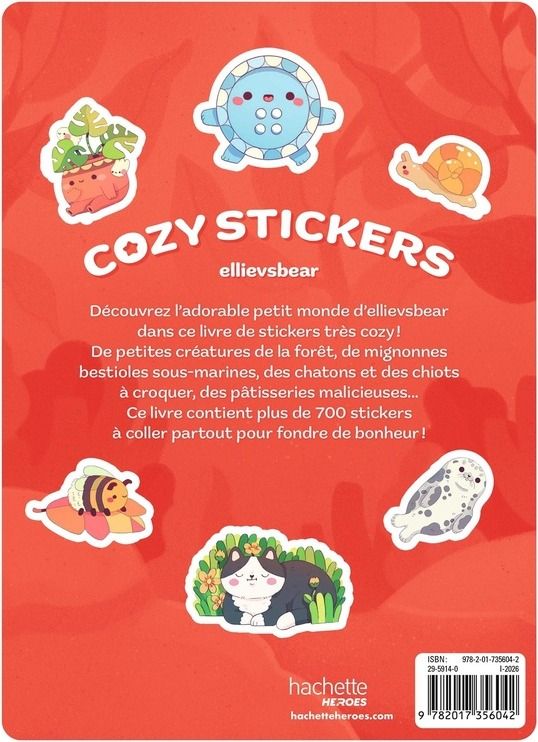 Quatrième de couverture de « COZY STICKERS - PLUS DE 700 STICKERS PAR ELLIEVSBEAR ! »