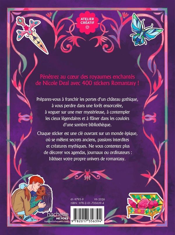 Quatrième de couverture de « ROMANTASY STICKERS - 400 STICKERS LEGENDAIRES PAR NICOLE DEAL »
