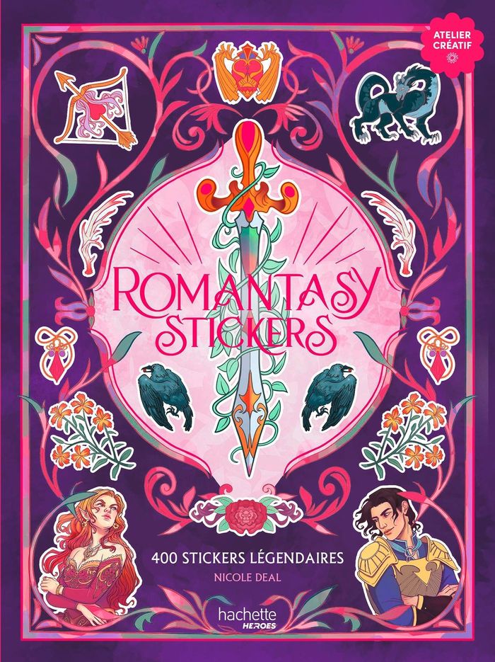 Couverture du livre « ROMANTASY STICKERS - 400 STICKERS LEGENDAIRES PAR NICOLE DEAL », librairie Les Contes Infusés à Corte
