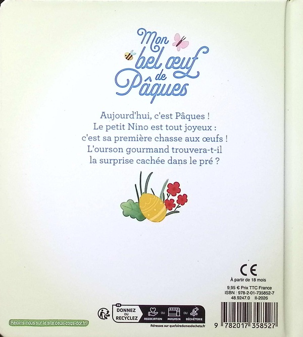 Quatrième de couverture de « Mon bel oeuf de Pâques »