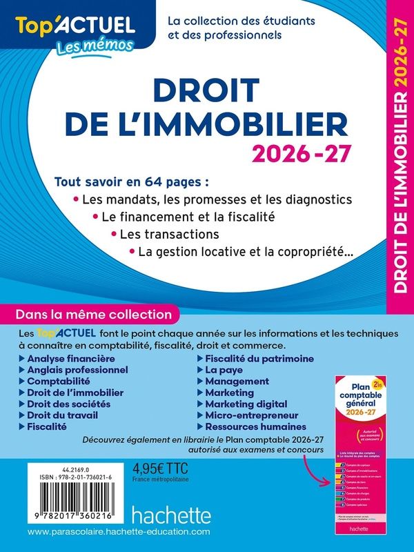 Quatrième de couverture de « Droit de l'immobilier, 2026-27 »