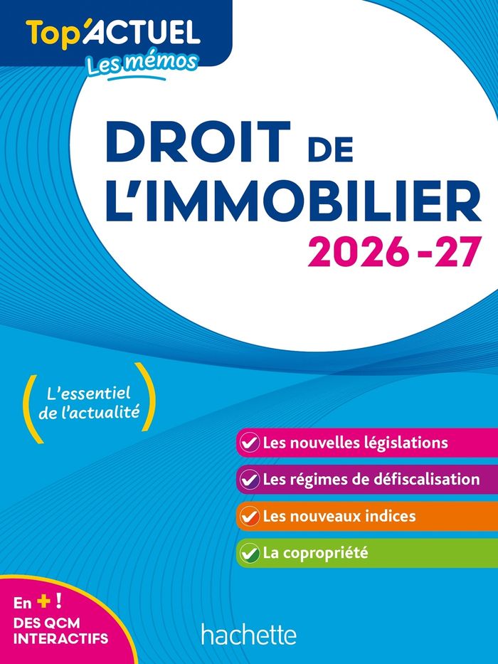 Couverture du livre « Droit de l'immobilier, 2026-27 », librairie Les Contes Infusés à Corte