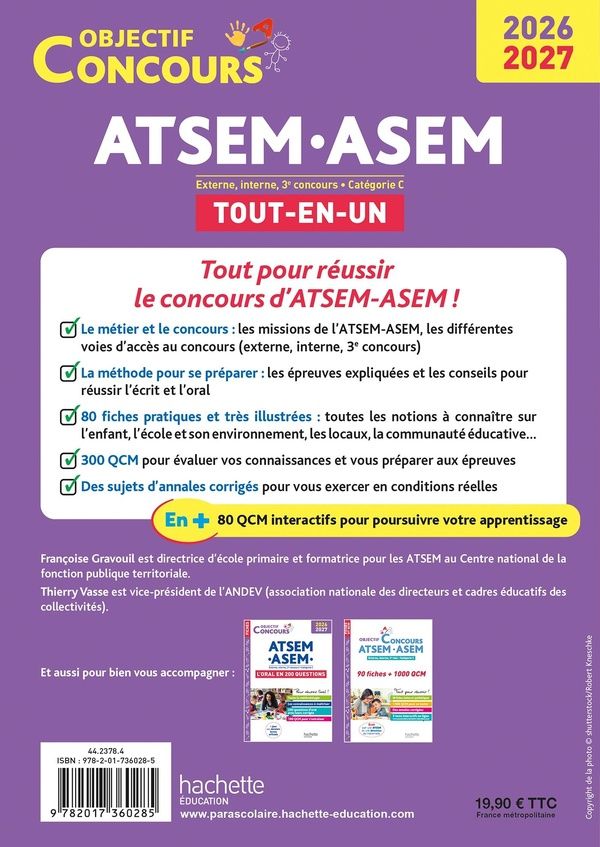 Quatrième de couverture de « ATSEM-ASEM : externe, interne, 3e concours, catégorie C »