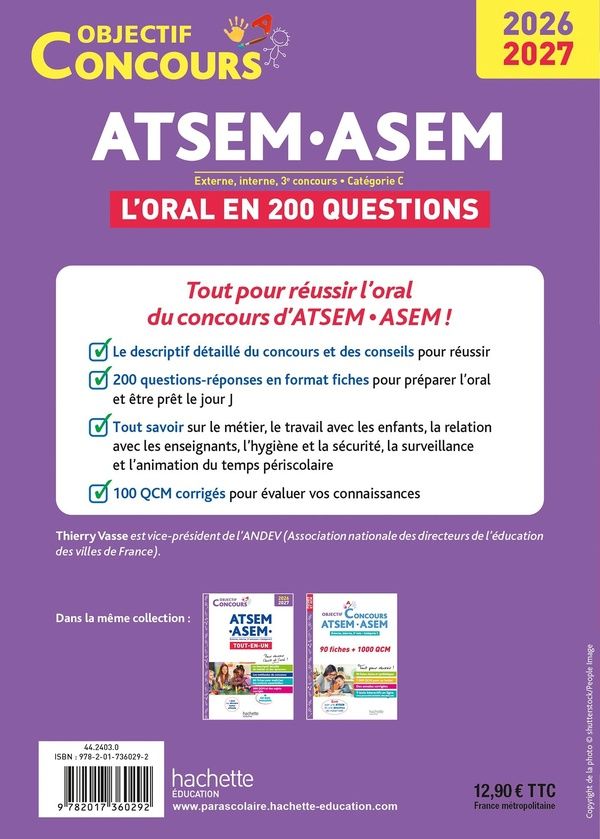 Quatrième de couverture de « ATSEM-ASEM : externe, interne, 3e concours, catégorie C »