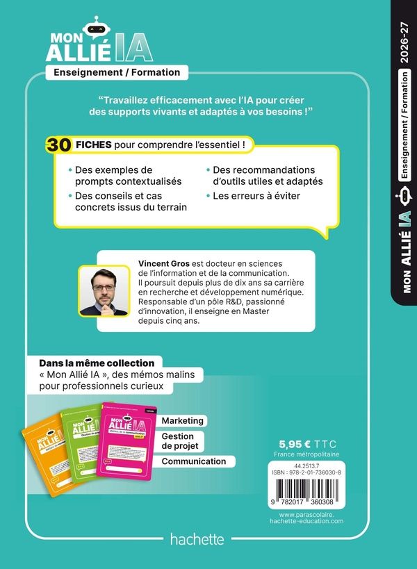 Quatrième de couverture de « Mon allié IA : Enseignement et Formation »