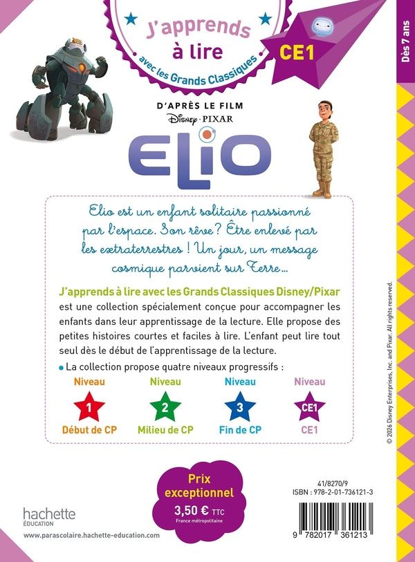Quatrième de couverture de « Elio, CE1 »