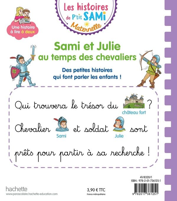 Quatrième de couverture de « Sami et Julie au temps des chevaliers »