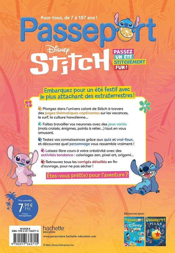 Quatrième de couverture de « PASSEPORT STITCH - PASSEZ UN ETE STITCHEMENT FUN ! »