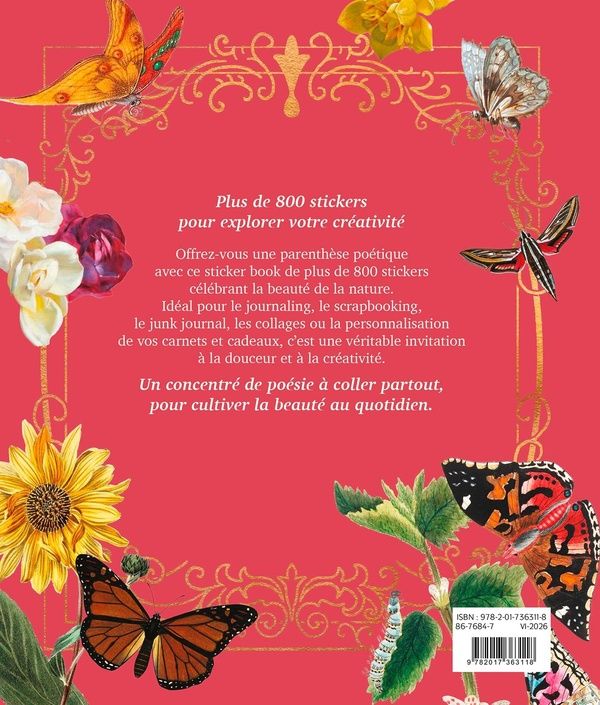Quatrième de couverture de « STICKERS TREASURY - FLEURS & PAPILLONS »