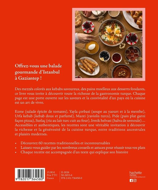 Quatrième de couverture de « Cuisine de Turquie : 60 recettes traditionnelles entre Orient et Occident »